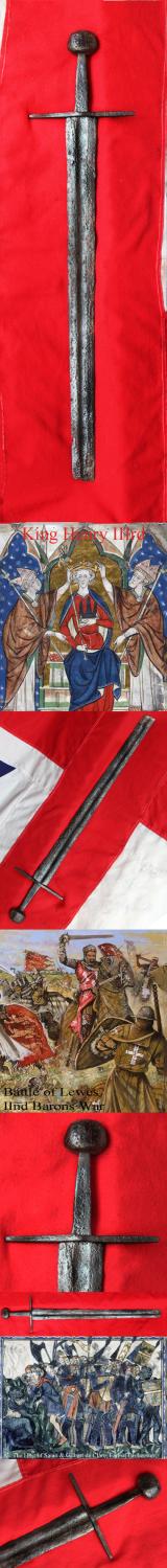 A Fabulous, Original, High Middle Ages, Museum Piece. A 13th Century Medieval Knightly Sword of the Henry IIIrd and Simon de Montfort Period, Made And Used By a Knight of The IInd Baron's War Era, the Battle of Lewes in 1264. Oakshott Typology Type XII