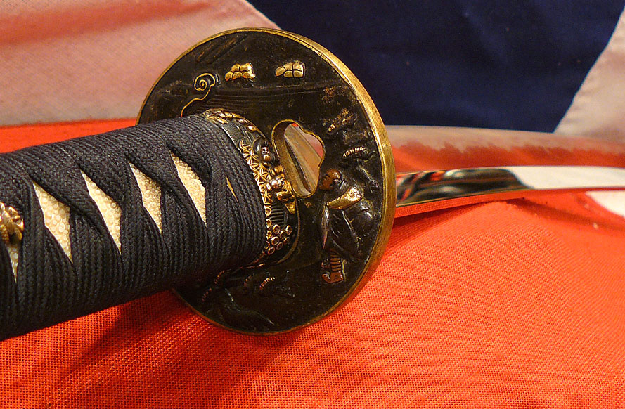 A Simply Magnificent 17th Century Samurai Katana with Signed Soten Gold and Shakudo Mounts. A Spectacular Museum Grade Katana