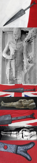 A Very Fine & Most Rare, 'Lobed Pommel', 14th-15th Century, Noble's or Knight's Dagger. Used In the Era of The Battles of Crecy and Agincourt . An Original Wide Bladed Medieval 'Baselard' Knight's Dagger