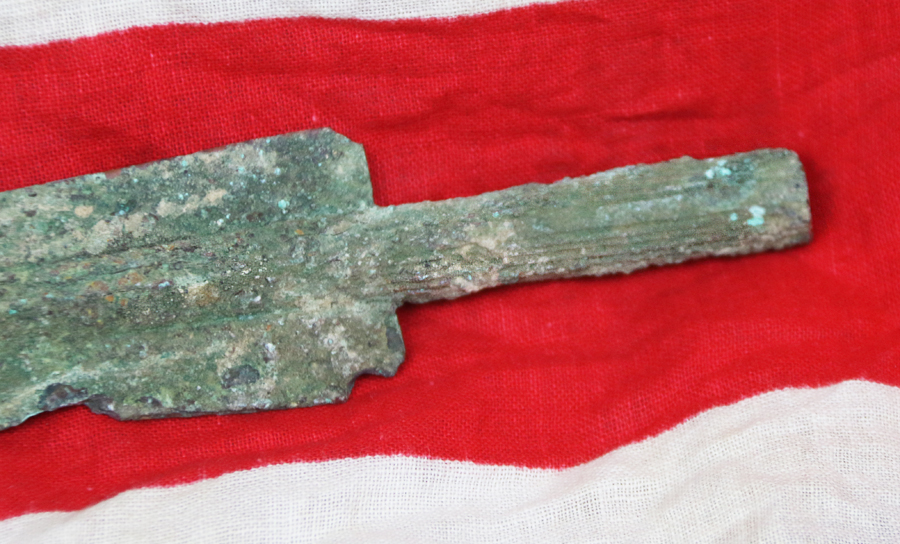 A Superb Excavated ‘Grand Tour’ Fine Bronze Age Lance Head, Trojan War Period 3200+ Years Old. From the Legendary Age of Hector, Agamemnon,Paris, Helen of Troy and Achilles