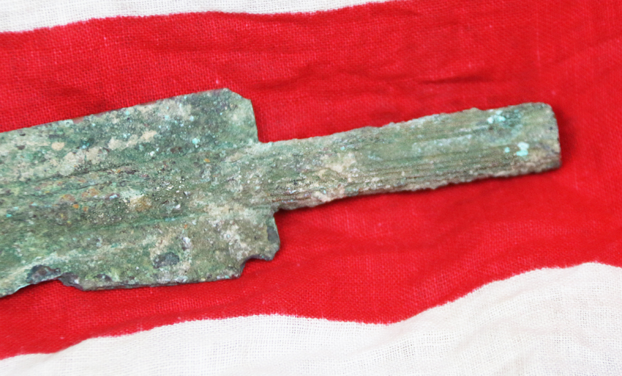 A Superb Excavated ‘Grand Tour’ Fine Bronze Age Lance Head, Trojan War Period 3200+ Years Old. From the Legendary Age of Hector, Agamemnon,Paris, Helen of Troy and Achilles