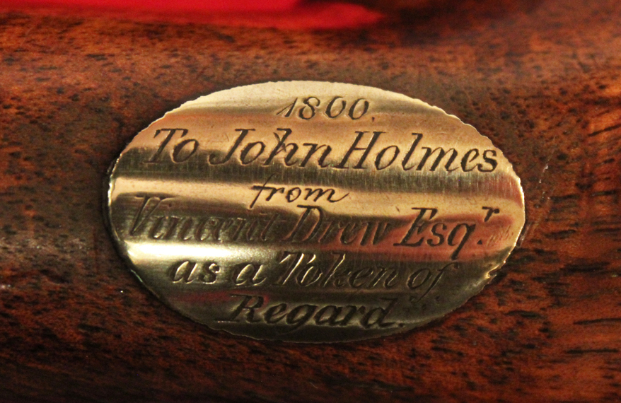 Fine, Incredibly Beautiful Presentation, King George IIIrd Brass Barrel Blunderbuss. Presented to John Holmes, of HMS Thunderer 'As A Token Of Regard' in London 1800. Potentially, It May Have Seen Service At the Battle of Trafalgar. By Thomas, of London