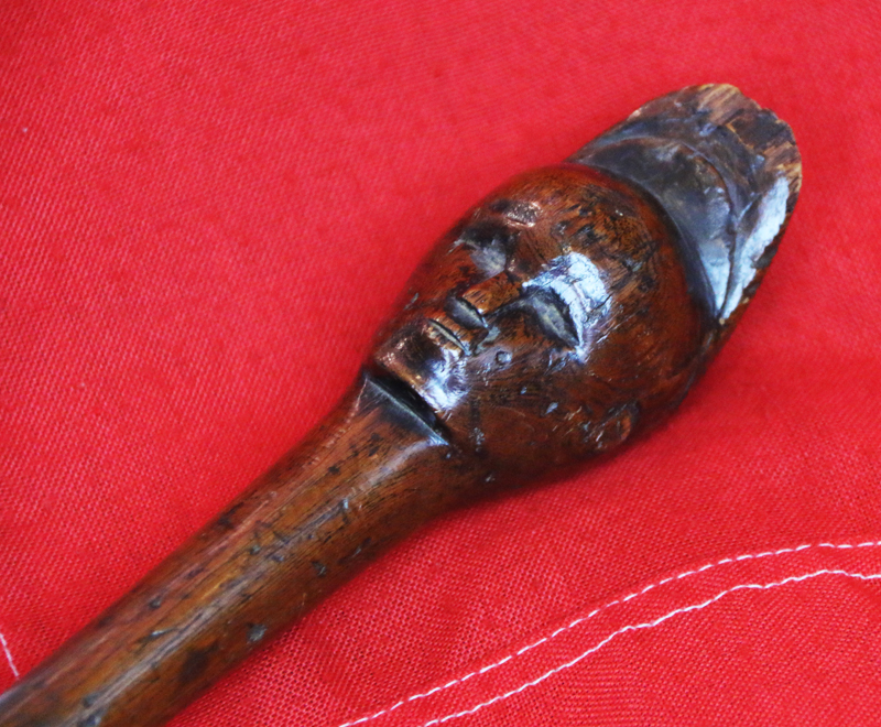 Antique Zulu-Tsonga Prestige Staff Possibly Carved by a Carver Known as the 'Baboon Master'. With a Carved Female Head