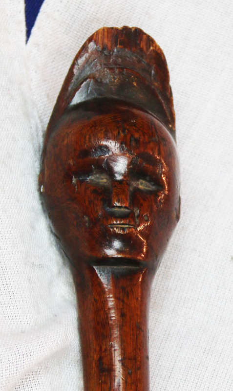 Antique Zulu-Tsonga Prestige Staff Possibly Carved by a Carver Known as the 'Baboon Master'. With a Carved Female Head