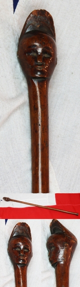 Antique Zulu-Tsonga Prestige Staff Possibly Carved by a Carver Known as the 'Baboon Master'. With a Carved Female Head