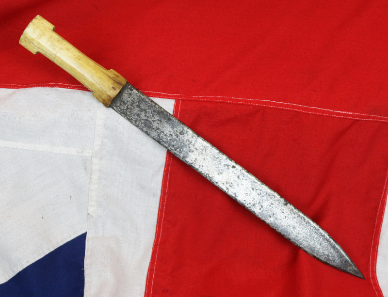 Antique Persian Carved Bone Hilted Kindjal Short Sword