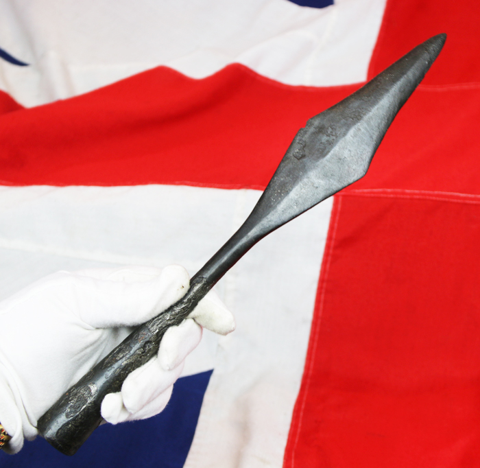 A Superb, Original, Long Viking Spear Head 1000 to 1100 Years Old, In Superb Excavated Condition. A True Museum Piece