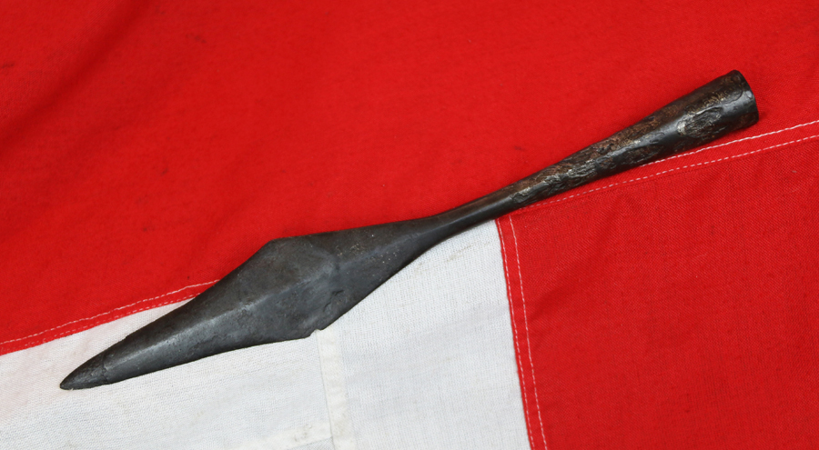 A Superb, Original, Long Viking Spear Head 1000 to 1100 Years Old, In Superb Excavated Condition. A True Museum Piece