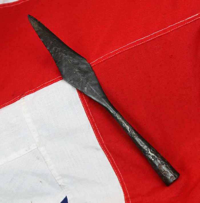 A Superb, Original, Long Viking Spear Head 1000 to 1100 Years Old, In Superb Excavated Condition. A True Museum Piece