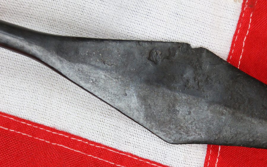 A Superb, Original, Long Viking Spear Head 1000 to 1100 Years Old, In Superb Excavated Condition. A True Museum Piece