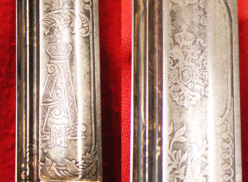 A Most Rare, Original, Romanov, Russian Cossack Solid Silver Shashka & Silver Cossack Whip With Concealed Dagger, 'The Imperial Russian Honour Sword & Nagaika Awards of Gallantry' Awarded by The Czar The Russian Version of the British Victoria Cross