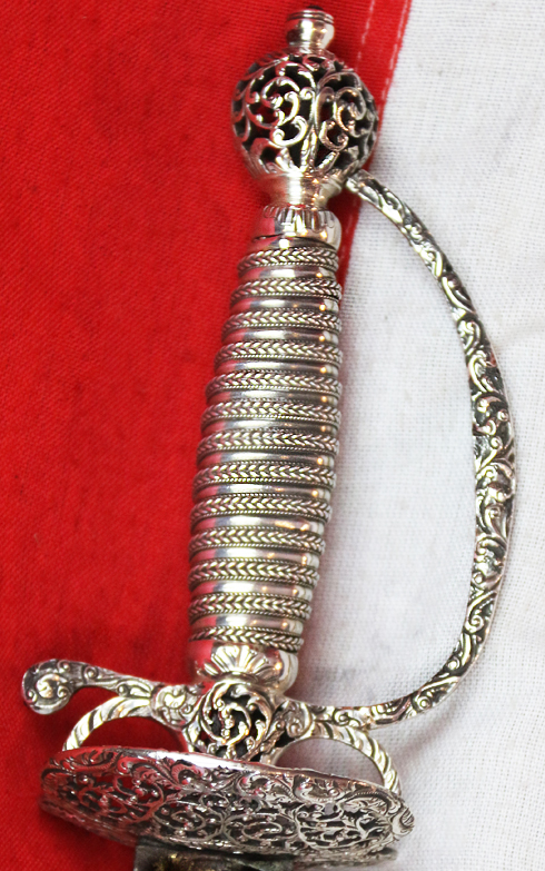 A Magnificent 18th Century Silver Hilted Small Sword with Colichmarde Blade. This Is One Of The Most Beautiful We Have Seen in Several years