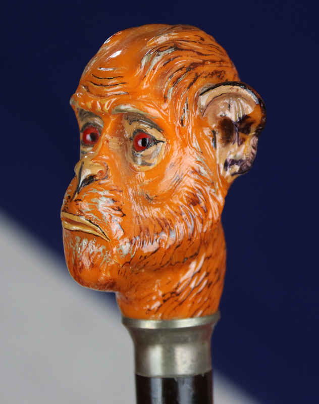 A Wonderful Victorian Dandy Cane, With the Head of an Expressive Monkey