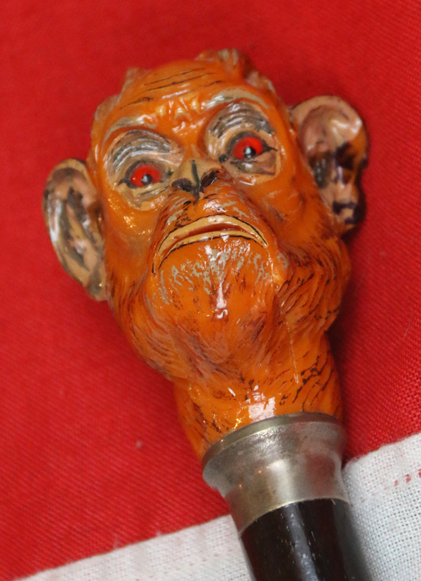 A Wonderful Victorian Dandy Cane, With the Head of an Expressive Monkey