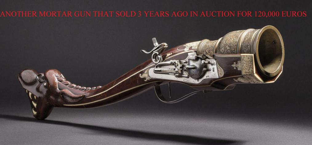 A Simply Fabulous & Incredibly Rare 18th Century Hand Held, Military Grenade & Mortar Launcher 'Cohorn' Pistol, A Huge Cannon Barrelled Blunderbuss