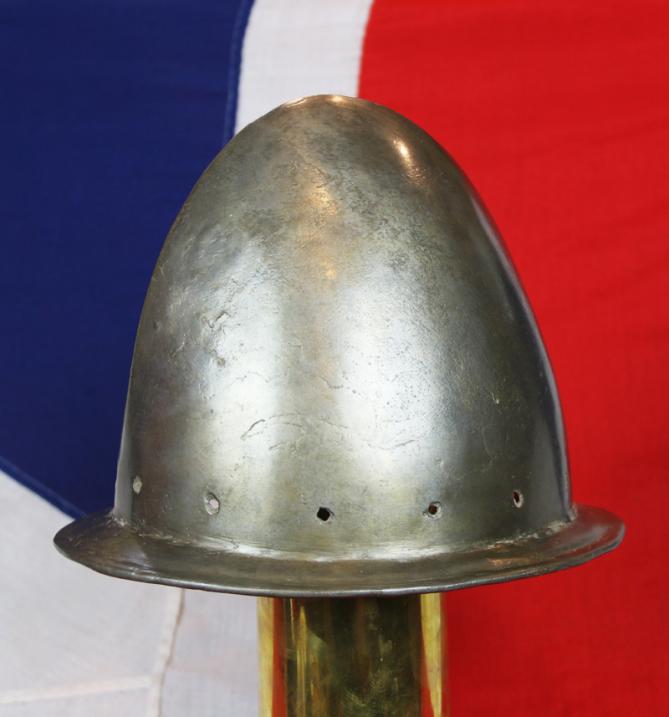 Very Fine Late 16th Century, Morion Cabasset Helmet. A Queen Elizabeth Ist Helmet of the Spanish Armada Period Circa 1570. Captured From the Spanish Fleet, Re-issued to English Musketeers and Pikemen & Used Until the English Civil War of King Charles 1st