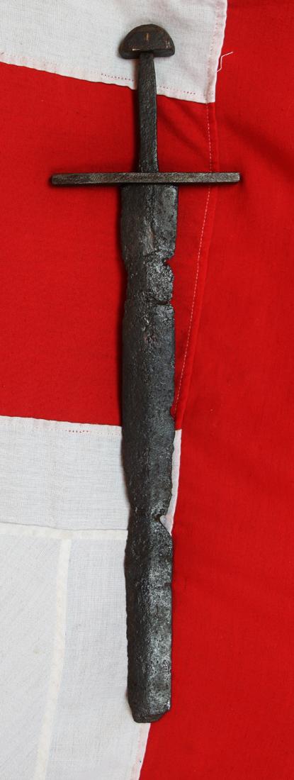 Circa 600 ad Middle Ages Sword Blade, Re-Hilted Around 1000 Years Ago At The Time of the Norman Invasion in 1066 of a Norseman Of Viking Origin. It Is Around 1400 Years Old, Later Used Around 1000 Years Ago, And The Crusades To Liberate The Holy Land