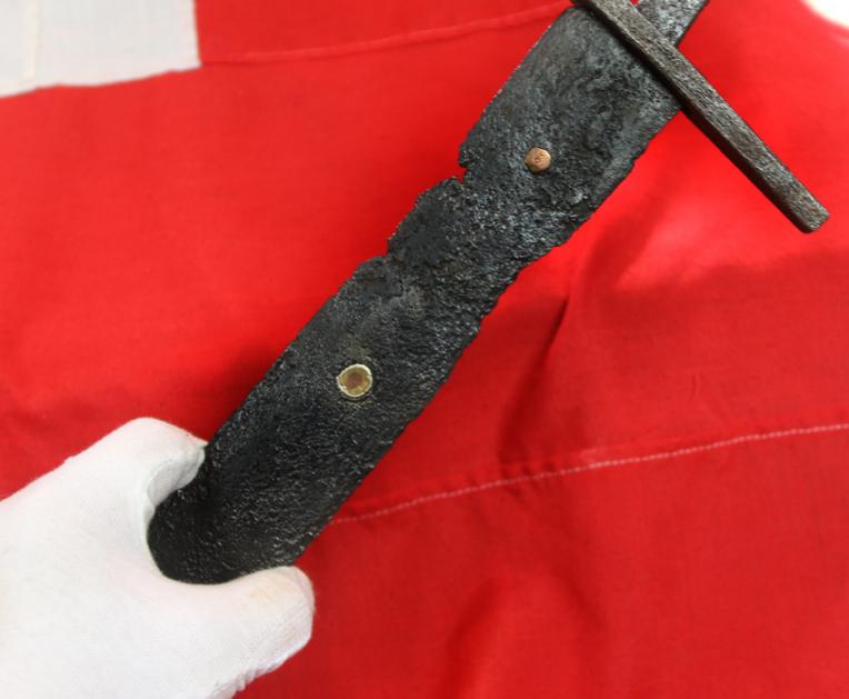 Circa 600 ad Middle Ages Sword Blade, Re-Hilted Around 1000 Years Ago At The Time of the Norman Invasion in 1066 of a Norseman Of Viking Origin. It Is Around 1400 Years Old, Later Used Around 1000 Years Ago, And The Crusades To Liberate The Holy Land