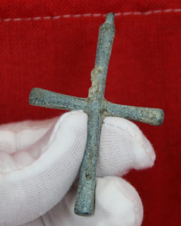 A Wonderful, Original, Historical, Eastern Roman Empire, Byzantine Christian Cross In Bronze 7th to 10th Century