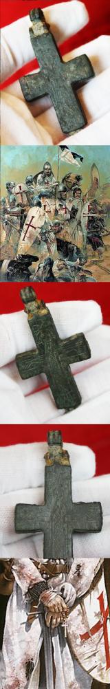 10th to 11th Century Earliest Crusader Knights Period Bronze Encolpion Reliquary Cross. Large Size Cross To Adorn The Chest of A Crusader Pilgrim, Designed To Hold A Relic Of The True Cross of Christ’s Crucifiction