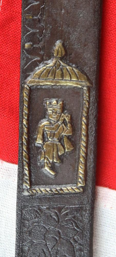 A Superb & Very Rare Sword, From the Indian Sub Continent. A Beautiful 18th Century Kora With Krishna Inlay