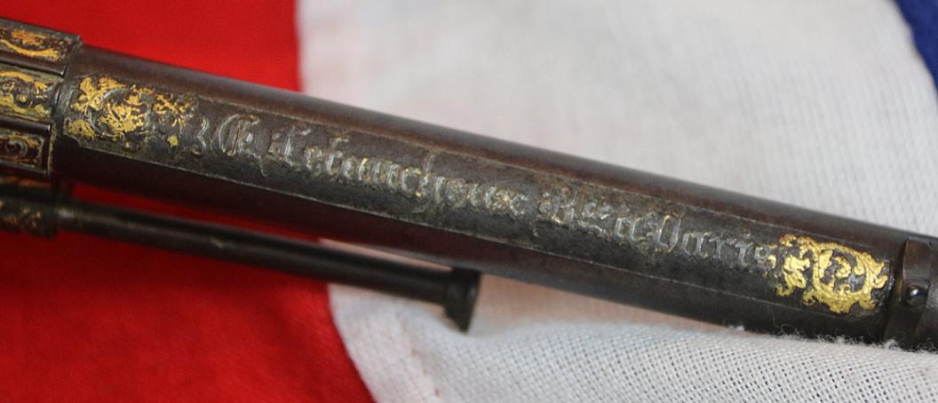 A Stunning Gold Onlaid Presidential Grade Large Calibre 1855 French Single Action Revolver of Royal Quality, Worthy of the French Emperor Napoleon IIIrd