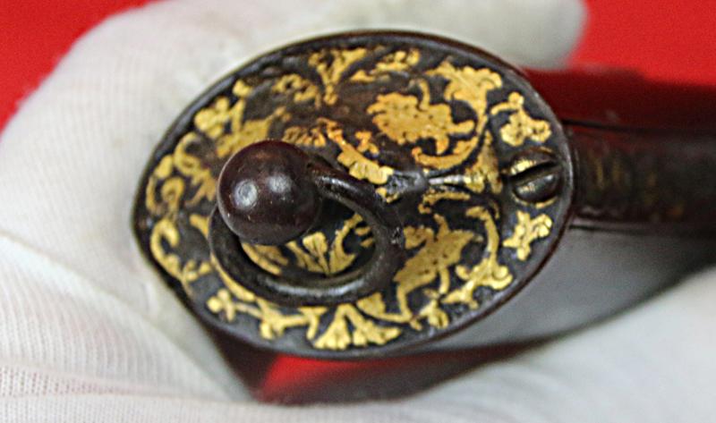 A Stunning Gold Onlaid Presidential Grade Large Calibre 1855 French Single Action Revolver of Royal Quality, Worthy of the French Emperor Napoleon IIIrd