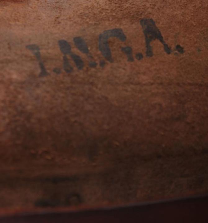 Part of a Superb WW1 Machine Gunner's Collection, British and German. An Incredibly Rare WW1 German Machine Gunners Abteilung Marked Utility and Combat Axe and Cradle Leather Belt Holster Regimentally Marked