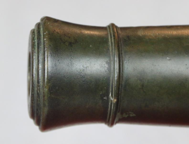 A Stunning, Original 1840's ‘Prototype’ Bronze Cannon of a Dundas 32 Pounder Cannon On Original Bronze Carriage For Coastal Artillery. Around Quarter Size Original Presentation Cannon Made Circa 1840 To Assist In The Acquisition of The Ordnance Contract