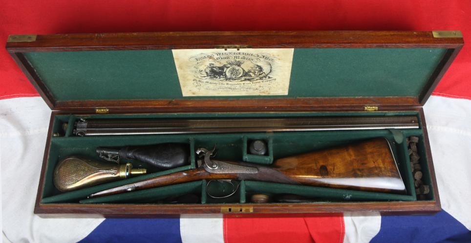 A Simply Fabulous, Cased, Double Barrelled Percussion Sporting Gun by James Wilkinson, Successor To The Legendary Henry Nock, and Later To Become The World Famous Wilkinson Sword Co.