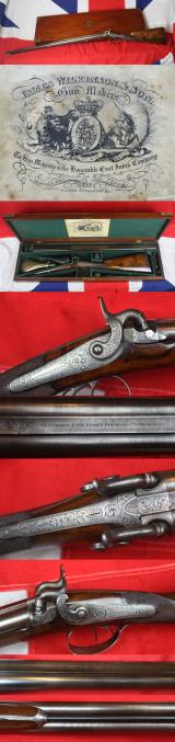 A Simply Fabulous, Cased, Double Barrelled Percussion Sporting Gun by James Wilkinson, Successor To The Legendary Henry Nock, and Later To Become The World Famous Wilkinson Sword Co.