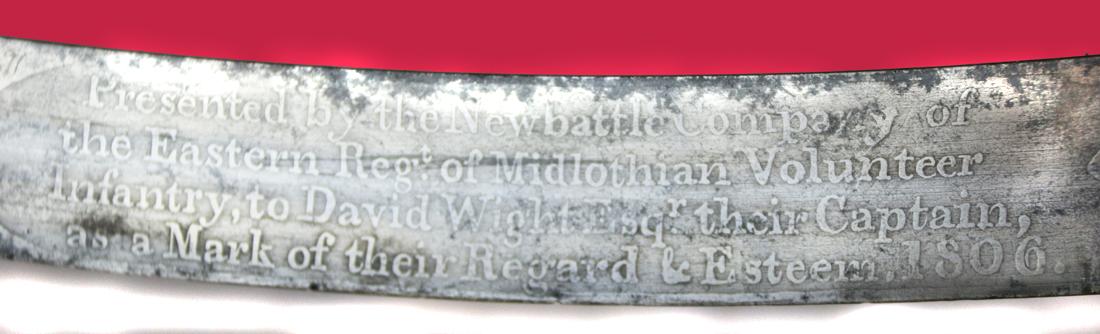 Most Incredible & Finest Quality King George IIIrd Napoleonic Wars Scottish Presentation Sword, Presented In The Months Following the Battle of Trafalgar The Regiment of Midlothian Infantry, East Midlothian, By the Officer's & Men of The New Battle Co.