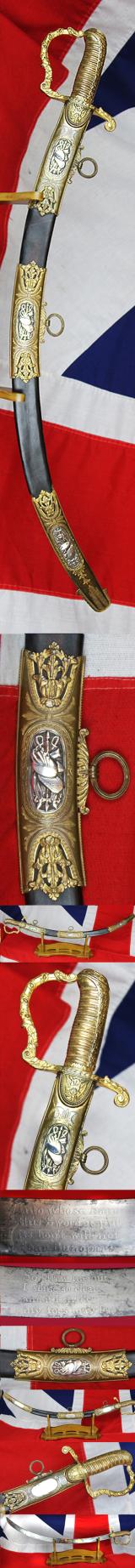 Most Incredible & Finest Quality King George IIIrd Napoleonic Wars Scottish Presentation Sword, Presented In The Months Following the Battle of Trafalgar The Regiment of Midlothian Infantry, East Midlothian, By the Officer's & Men of The New Battle Co.