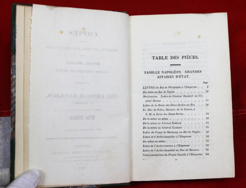 This Would Make a Fabulous Gift for A Napoleon Collector. 1st Edition Napoleon, Copies of the Original Letters and Despatches of the Generals, Ministers, Grand Officers of State, &c. at Paris, to the Emperor Napoleon, at Dresden;