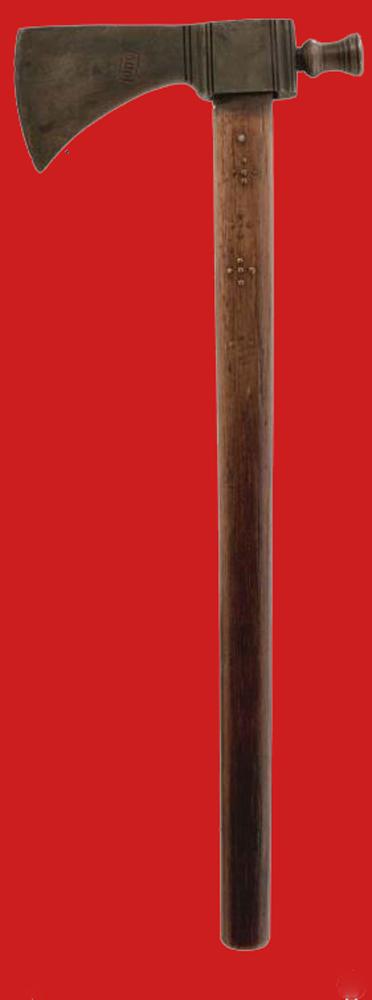 A Superbly Attractive Native American Trade Style Tomahawk Axe, Typical Import Pattern With Trader’s Inventory Stamp. Reservation Period