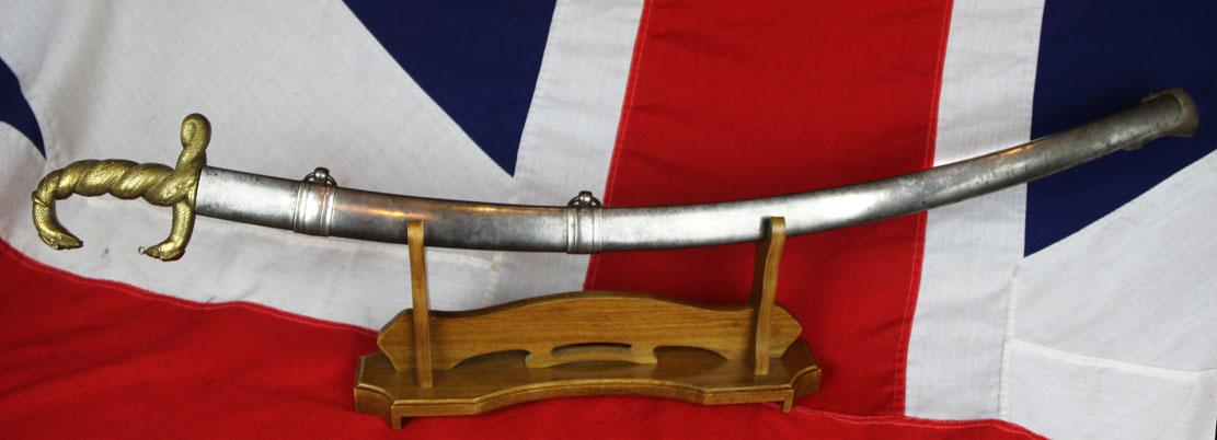 A Superb Late 18th Century, Napoleonic Wars British Officer's Sabre With a French 'Trophy' Blade, With An Ancient Egyptian Goddess Wadget Entwined Serpent British Hilt