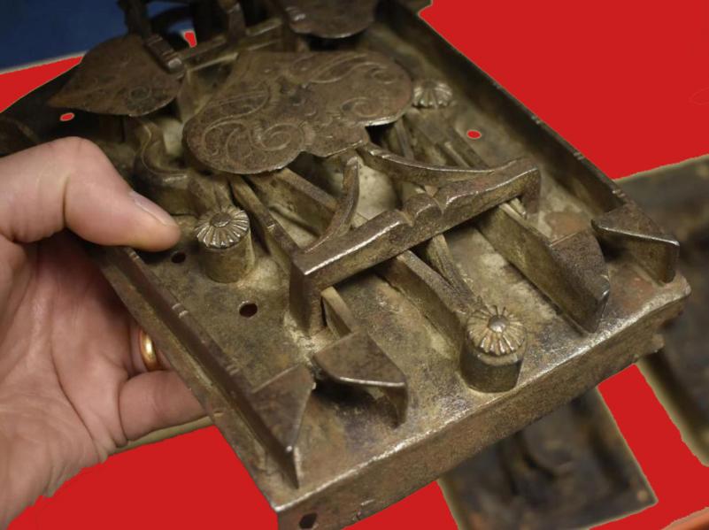 A Beautiful & Fine Quality Early Post Medieval to Early 17th Century Renaissance Wrought Iron Chest or Door Lock, German