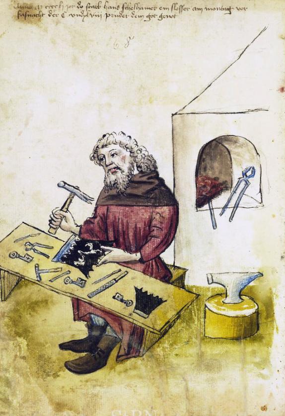 A Beautiful & Fine Quality Early Post Medieval to Early 17th Century Renaissance Wrought Iron Chest or Door Lock, German