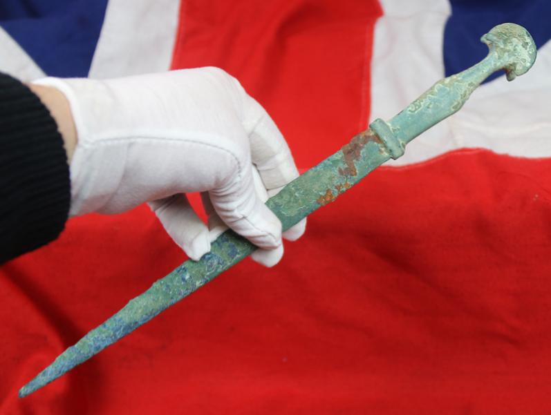 A Beautiful Greco-Persian Wars Bronze Age Long Dagger Around 2500 Years Old. Such as From The Battles of Marathon, Thermopylae and Plataea