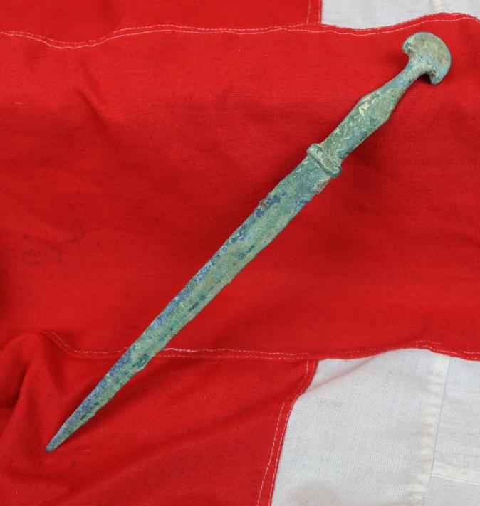 A Beautiful Greco-Persian Wars Bronze Age Long Dagger Around 2500 Years Old. Such as From The Battles of Marathon, Thermopylae and Plataea