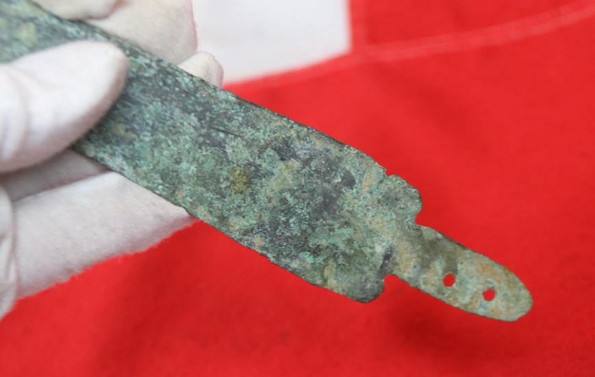 A Superb Ancient Greek Dagger Blade 13th to 11th Century B.C. From the Trojan War Era, Acquired With. Full Length Bronze Sword Blade From The Same Era