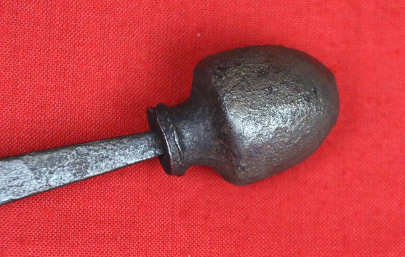 A Superb Original 12th Century Crusader Knights Templar Medieval Knight's Dagger, A Shortened Knightly Sword, with Crucifix Hilt. The Blade Bears The Remains of a Templar Cross, Inlaid, in Gold Alloy Latten, Upon One Blade Face Below The Hilt