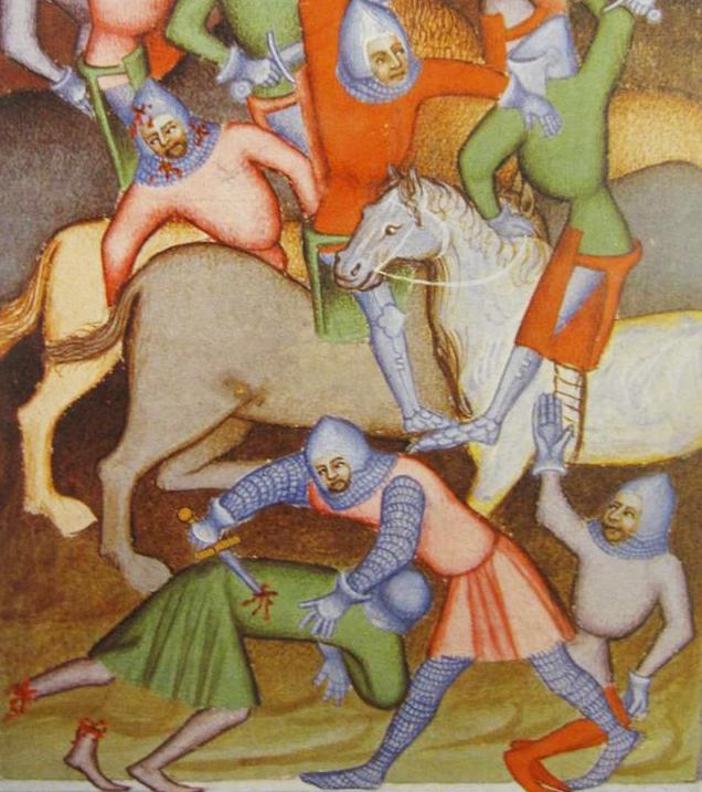 A Superb Original 12th Century Crusader Knights Templar Medieval Knight's Dagger, A Shortened Knightly Sword, with Crucifix Hilt. The Blade Bears The Remains of a Templar Cross, Inlaid, in Gold Alloy Latten, Upon One Blade Face Below The Hilt