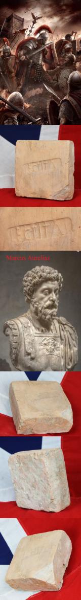 A Very Rare Antiquity of Ancient Roman Empire. The 1st Roman Legion, Late 1st century AD, Rectangular Building Block With Stamped Text 'LEG I ITAL' for 1st Legion 'Italica';