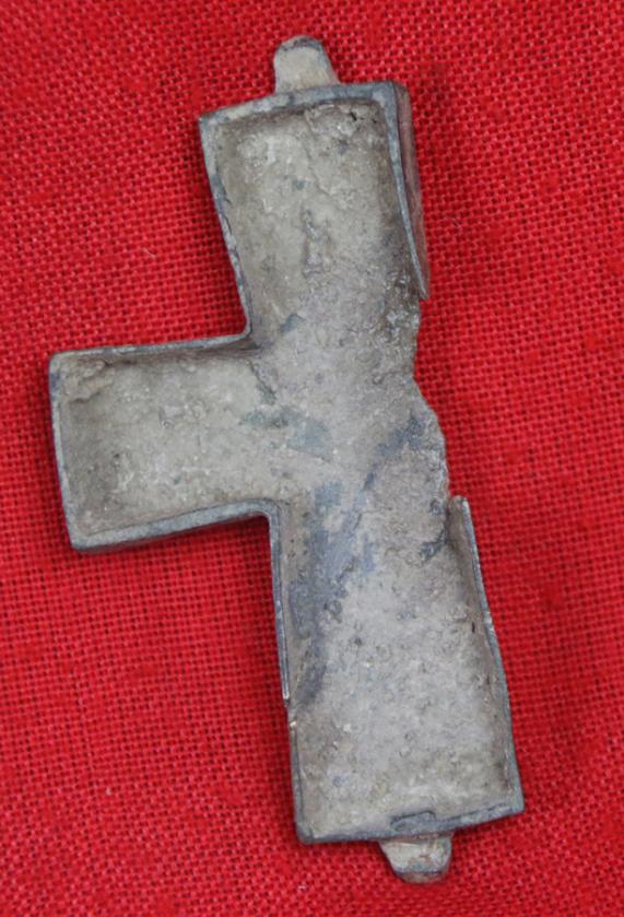 A Fabulous 10th to 12th Century, Crusader Knights Period, Original, Large Reliquary Pectoral Cross Pendant, Crucifix. Possibly Cleaved By a Sword Cut