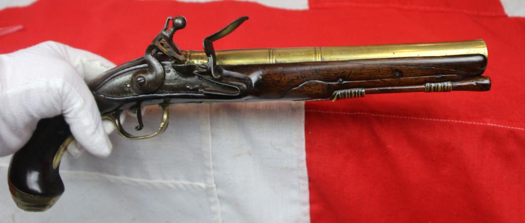 A Fabulous & Most Rare Large Irish Brass Barrelled Flintlock Blunderbuss Pistol, Circa 1700's