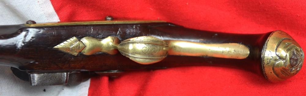 A Fabulous & Most Rare Large Irish Brass Barrelled Flintlock Blunderbuss Pistol, Circa 1700's