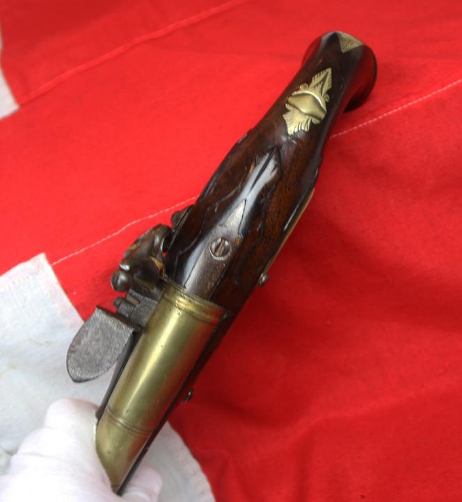 A Fabulous & Most Rare Large Irish Brass Barrelled Flintlock Blunderbuss Pistol, Circa 1700's