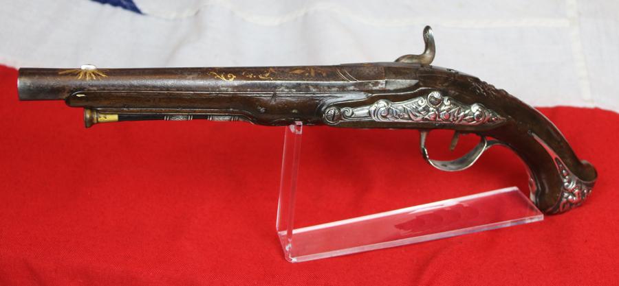 Pair of Magnificent, French Royal Grade & Simply Superb Solid Silver Mounted 18th Century 'Parisian' Saddle & Duelling Pistols, Last Used in Combat At Waterloo, Bespoke Made by Maitre Kettinis, Arquebusier a Paris, Of Museum Quality