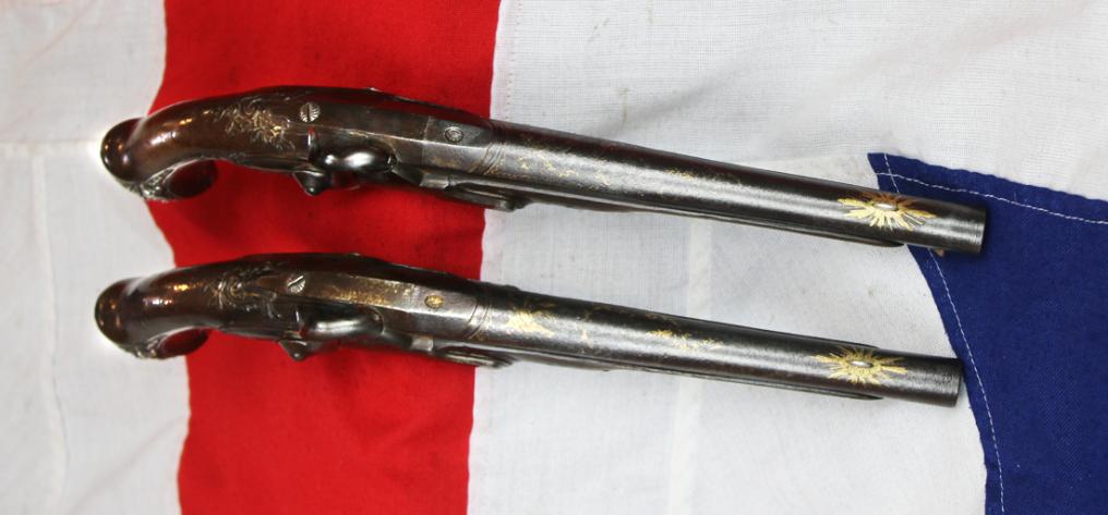 Pair of Magnificent, French Royal Grade & Simply Superb Solid Silver Mounted 18th Century 'Parisian' Saddle & Duelling Pistols, Last Used in Combat At Waterloo, Bespoke Made by Maitre Kettinis, Arquebusier a Paris, Of Museum Quality